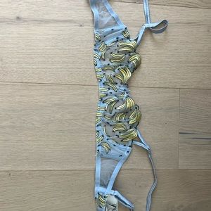 Banana Embroidery Balconette Bra